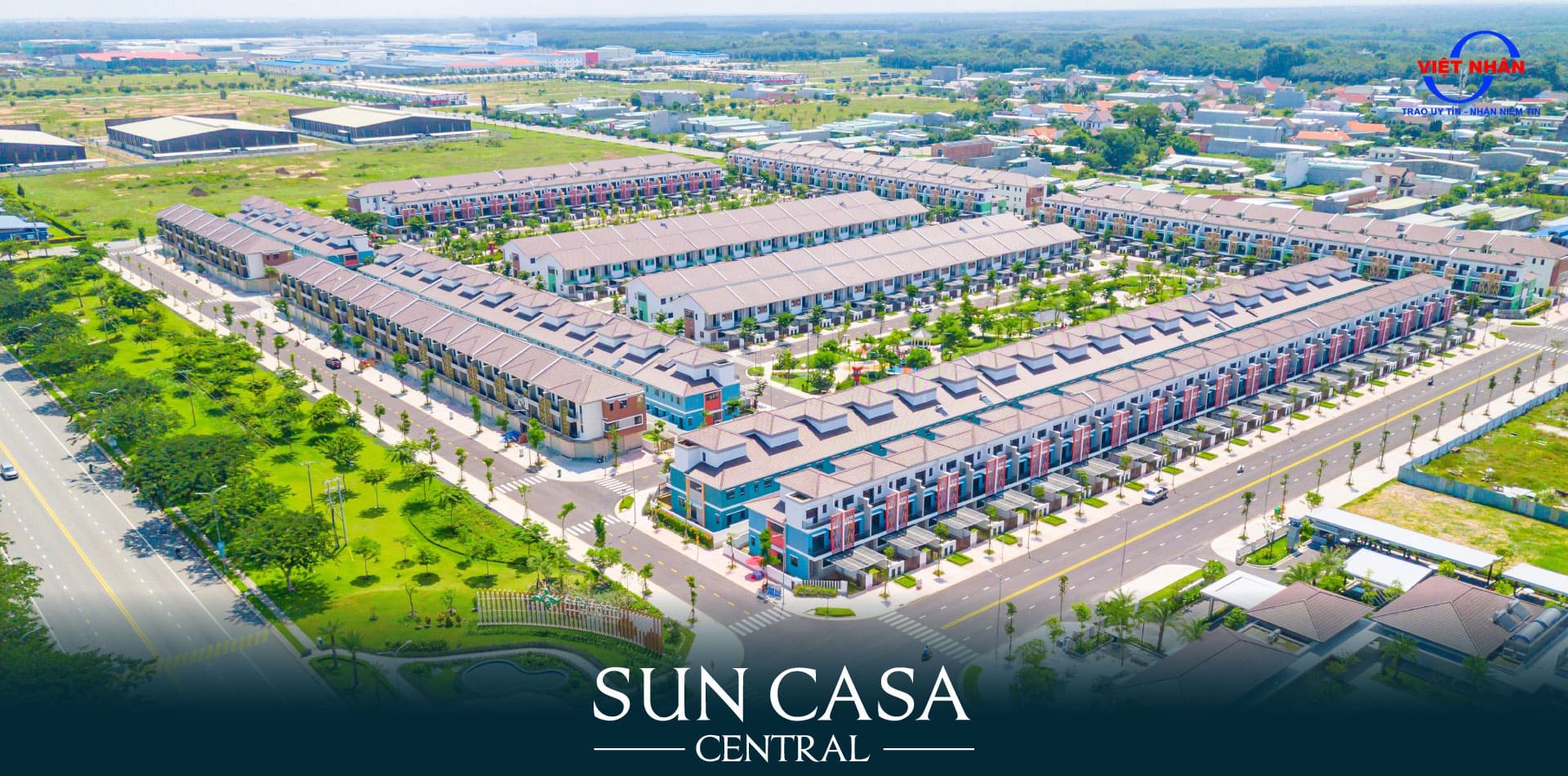 Toàn cảnh khu đô thị Sun Casa Central Bình Dương với thiết kế hiện đại, quy hoạch xanh và tiện ích nội khu cao cấp, mang đến không gian sống chuẩn quốc tế.